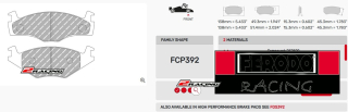 Závodní destičky DS2500 Ferodo racing FCP392H