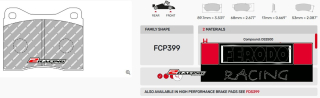 Závodní destičky DS2500 Ferodo racing FCP399H