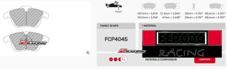 Závodní destičky DS2500 Ferodo racing FCP4045H