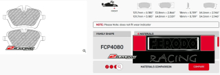 Závodní destičky TL66 Ferodo racing FCP4080TL66