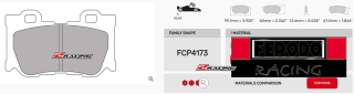 Závodní destičky DS2500 Ferodo racing FCP4173H