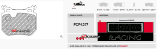 Závodní destičky DS2500 Ferodo racing FCP4217H