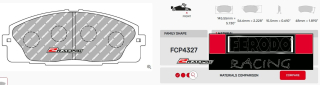 Závodní destičky DS2500 Ferodo racing FCP4327H
