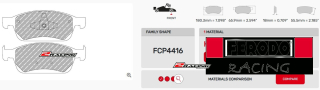 Závodní destičky DS2500 Ferodo racing FCP4416H