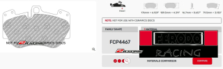 Závodní destičky DS2500 Ferodo racing FCP4467H