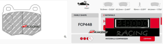 Závodní destičky DS2500 Ferodo racing FCP448H