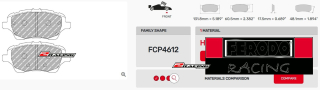 Závodní destičky DS2500 Ferodo racing FCP4612H
