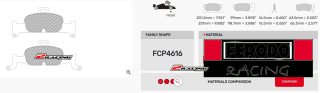 Závodní destičky DS2500 Ferodo racing FCP4616H