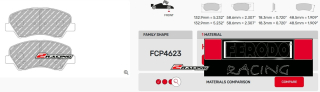 Závodní destičky DS2500 Ferodo racing FCP4623H