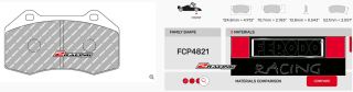 Závodní destičky DS2500 Ferodo racing FCP4821H