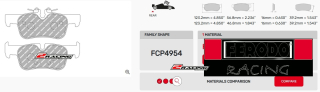 Závodní destičky DS2500 Ferodo racing FCP4954H