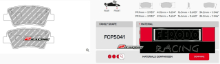 Závodní destičky DS2500 Ferodo racing FCP5041H