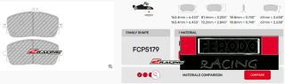 Závodní destičky DS2500 Ferodo racing FCP5179H