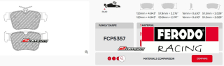 Závodní destičky DS2500 Ferodo racing FCP5357H