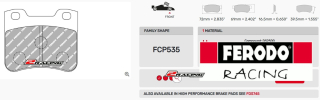 Závodní destičky DS2500 Ferodo racing FCP535H