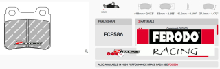 Závodní destičky DS2500 Ferodo racing FCP586H