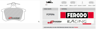 Závodní destičky DS2500 Ferodo racing FCP596H