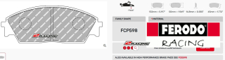 Závodní destičky DS2500 Ferodo racing FCP598H