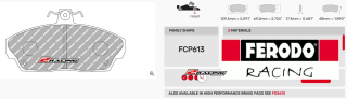 Závodní destičky DS2500 Ferodo racing FCP613H