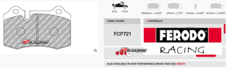 Závodní destičky DS1.11 Ferodo racing FCP721W