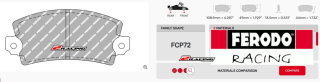 Závodní destičky DS2500 Ferodo racing FCP72H