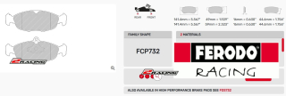 Závodní destičky DS3000 Ferodo racing FCP732R