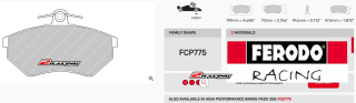 Závodní destičky DS2500 Ferodo racing FCP775H