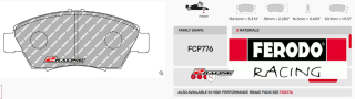 Závodní destičky DS2500 Ferodo racing FCP776H