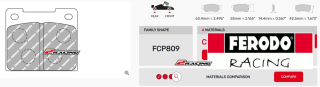 Závodní destičky FER4003 Ferodo racing FCP809C