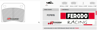 Závodní destičky DS2500 Ferodo racing FCP815H