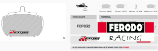 Závodní destičky DS3000 Ferodo racing FCP832R