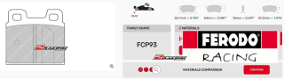 Závodní destičky DS2500 Ferodo racing FCP93H