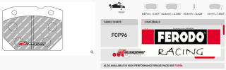 Závodní destičky DS2500 Ferodo racing FCP96H