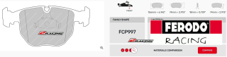 Závodní destičky DS2500 Ferodo racing FCP997H