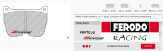 Závodní destičky DS3000 Ferodo racing FRP1058R