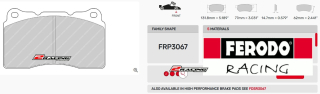 Závodní destičky DS2500 Ferodo racing FRP3067H