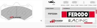 Závodní destičky DS2500 Ferodo racing FRP3084H
