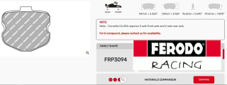 Závodní destičky DS3.12 Ferodo racing FRP3094G