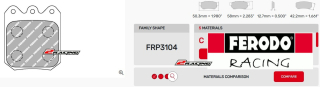 Závodní destičky FER4003 Ferodo racing FRP3104C