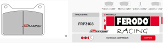 Závodní destičky DS2500 Ferodo racing FRP3108H
