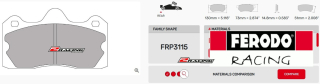 Závodní destičky DS3000 Ferodo racing FRP3115R