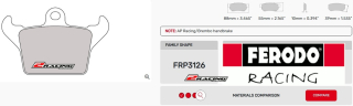 Závodní destičky DS2500 Ferodo racing FRP3126H