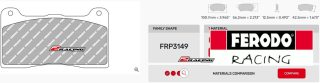 Závodní destičky DS2500 Ferodo racing FRP3149H