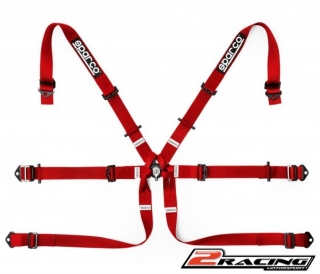 Sparco 6 bodý bezpečnostní pás FIA závodní 2“ modrý,červený,černý