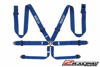 Sparco 6 bodý bezpečnostní pás FIA závodní modrý,červený,černý