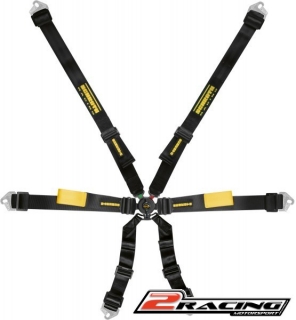 Schroth 6 bodý bezpečnostní pás FIA závodní 2“ červený,černý