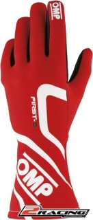 Rukavice OMP First-S červená s FIA homologací
