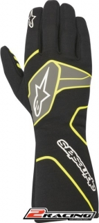 Rukavice Alpinestars Tech 1 Race v2 žlutá černá s FIA homologací