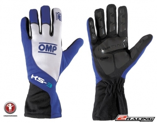 Dětské Kartingové rukavice OMP KS-3 modrá bílá