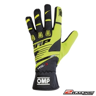 Dětské Kartingové rukavice OMP KS-3 žlutá černá